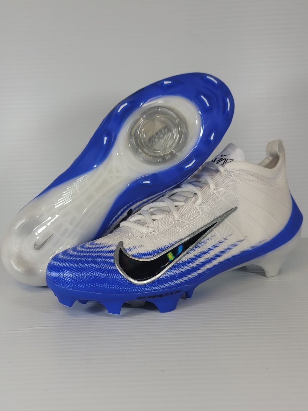 Mens Size 8 Nike Zoom Vapor Elite 1 Football Cleats White Blue Black FB3288-101